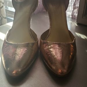 JCrew Metallic Mary Jane pumps